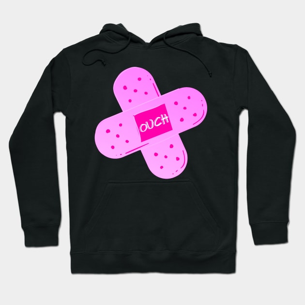 Ouch Pink Bandaid Hoodie by ROLLIE MC SCROLLIE